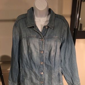 Coats | Chicos Elongated Denim Jacket 